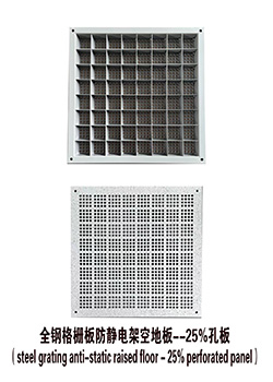 全钢格栅板防静电架空地板--25%孔板